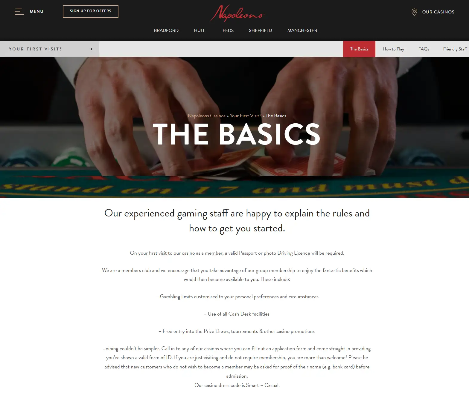 Official Napoleons first-visit guidance on membership and identification